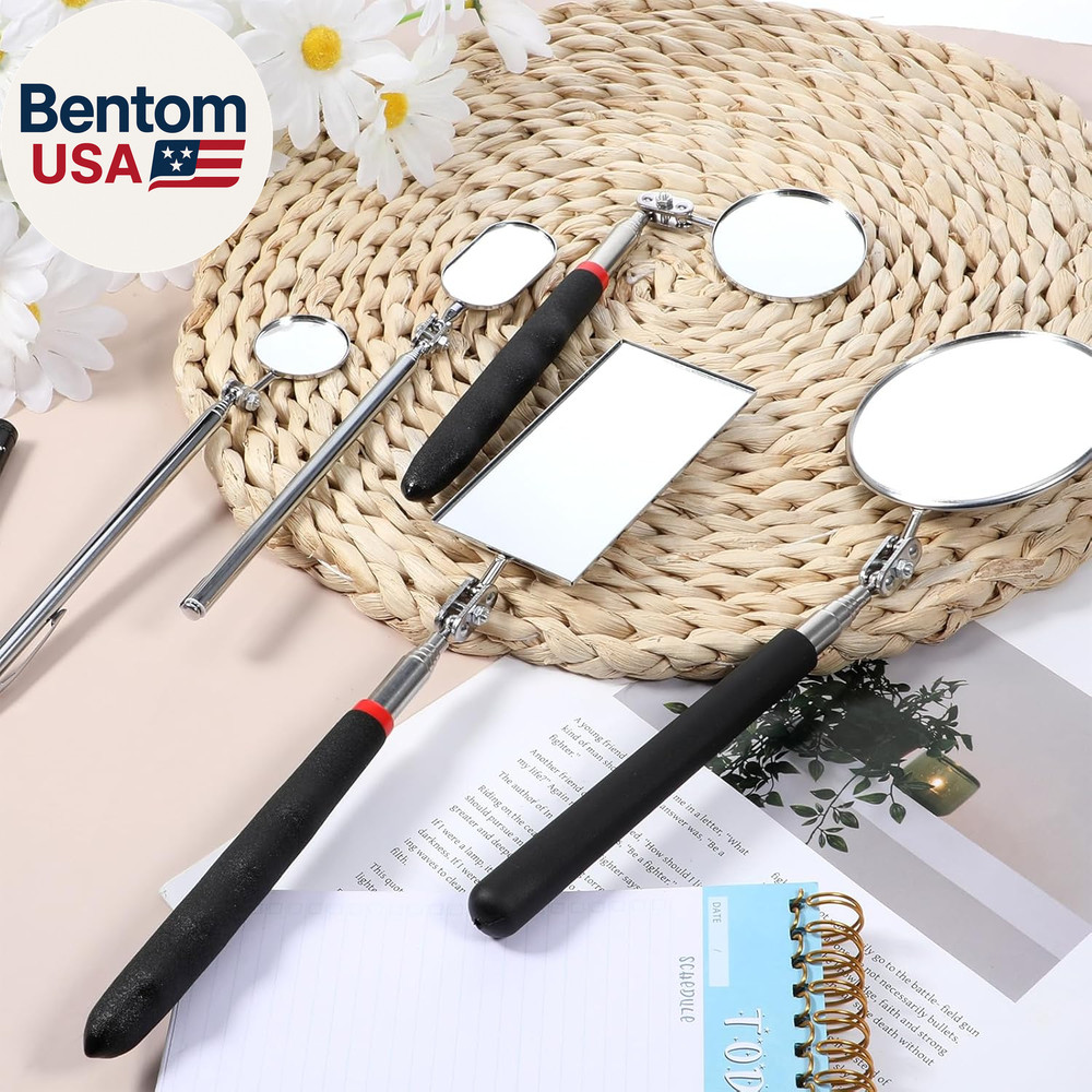 5 Pieces Retractable Mechanical Mirror Tool Telescoping Inspection Mirror Set 36