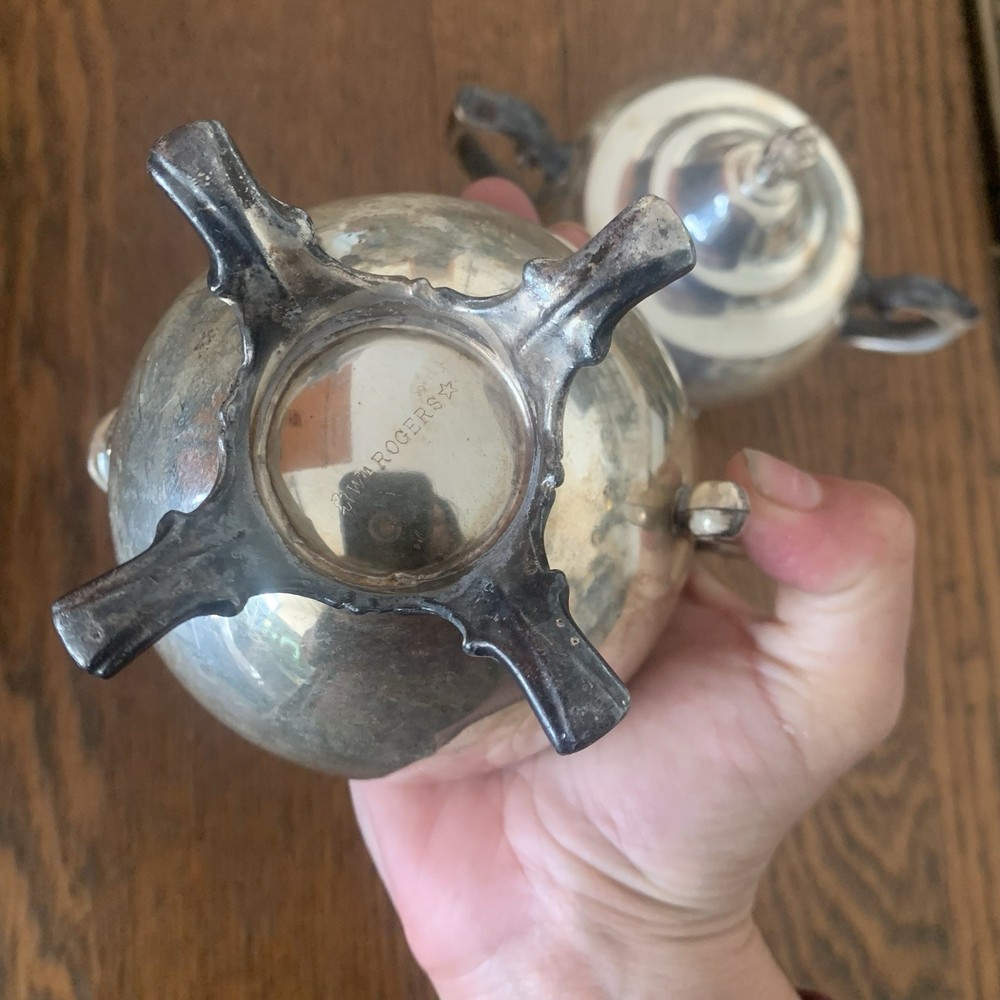 W.M Roger’s Silverplate Footed Creamer And Lidded Sugar Set