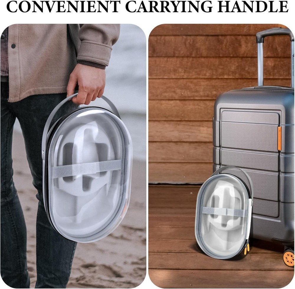 Hard Carrying Case Compatible with Meta Quest2 Protect VR Device -Compact Clear