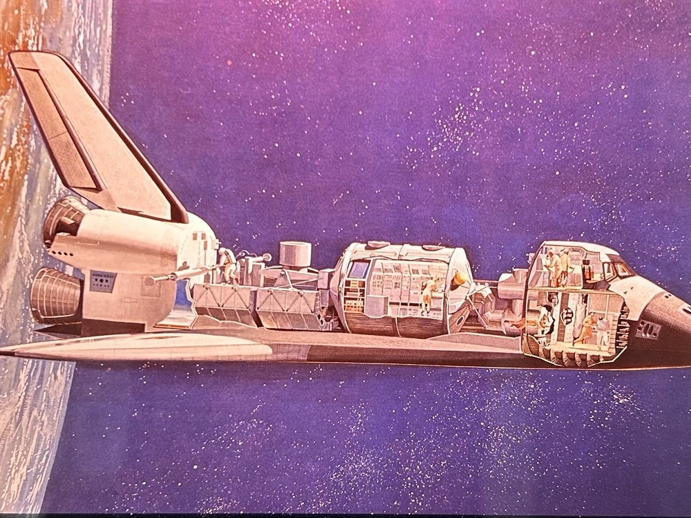 1978 NASA KSC Space Shuttle Orbiter Cross-section View Presentation Transparency