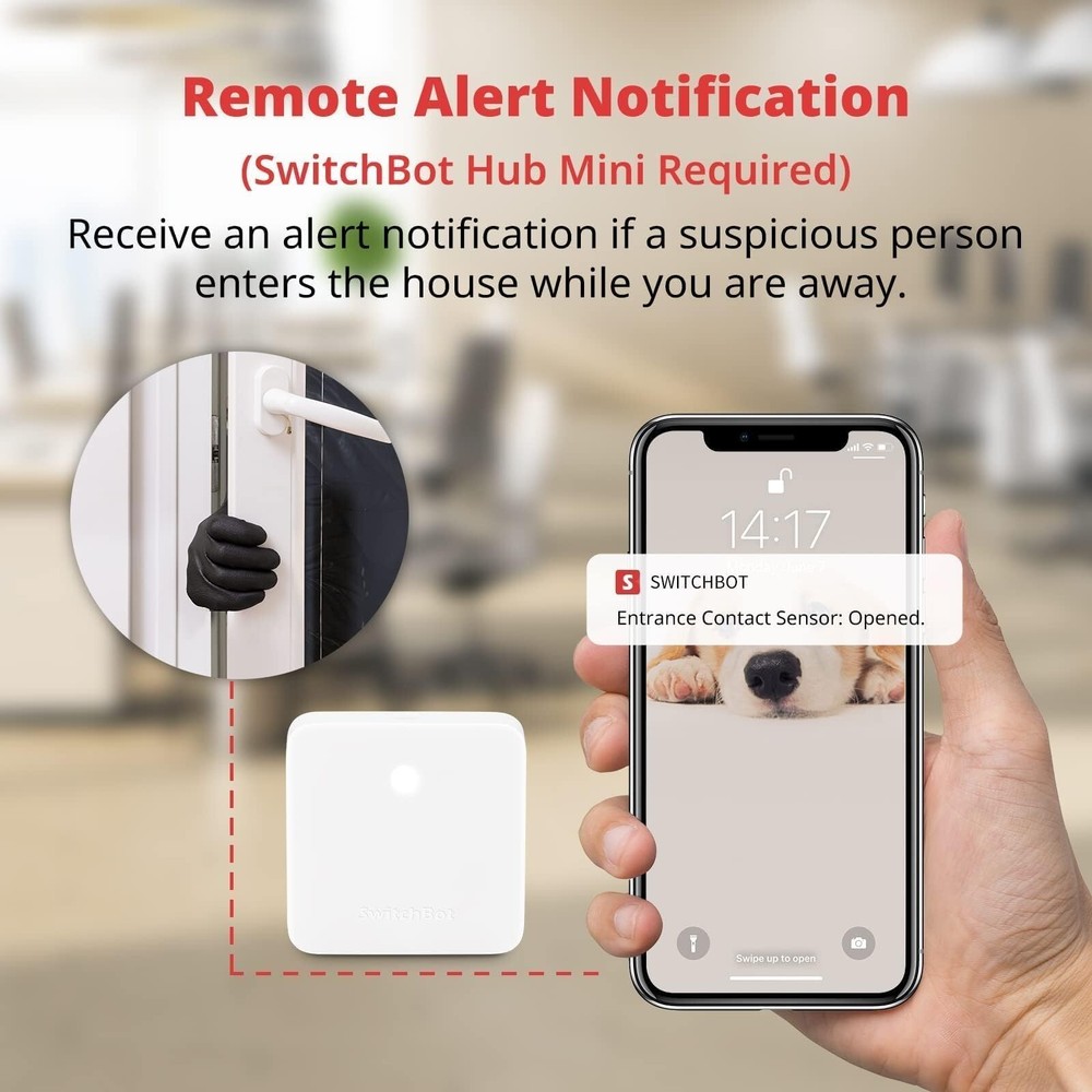 SwitchBot Door Alarm Contact Sensor - Smart Home Security Wireless Window Ala...