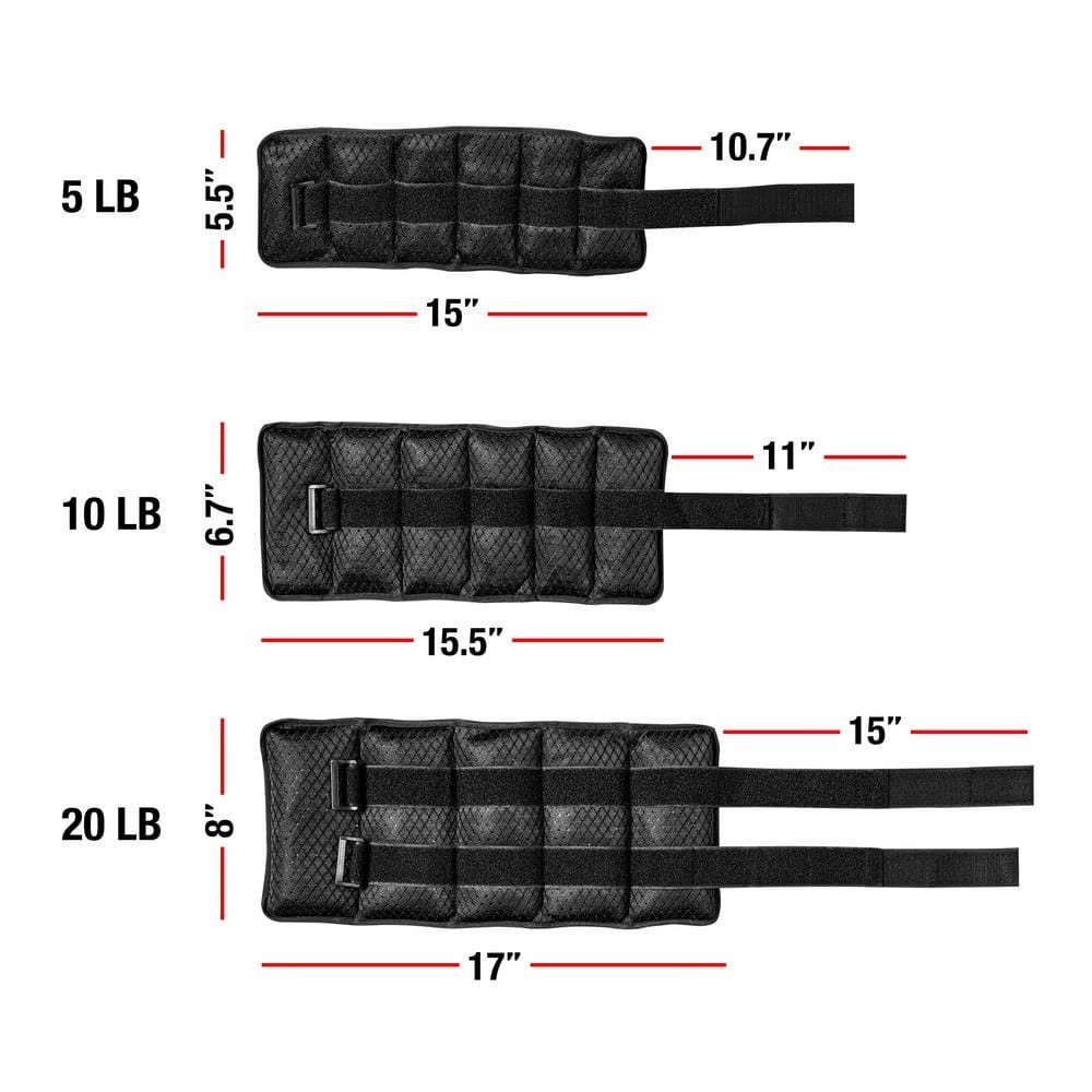 Adjustable 10lb Pair Wrist/Ankle Weights - Enhance Workout Stamina