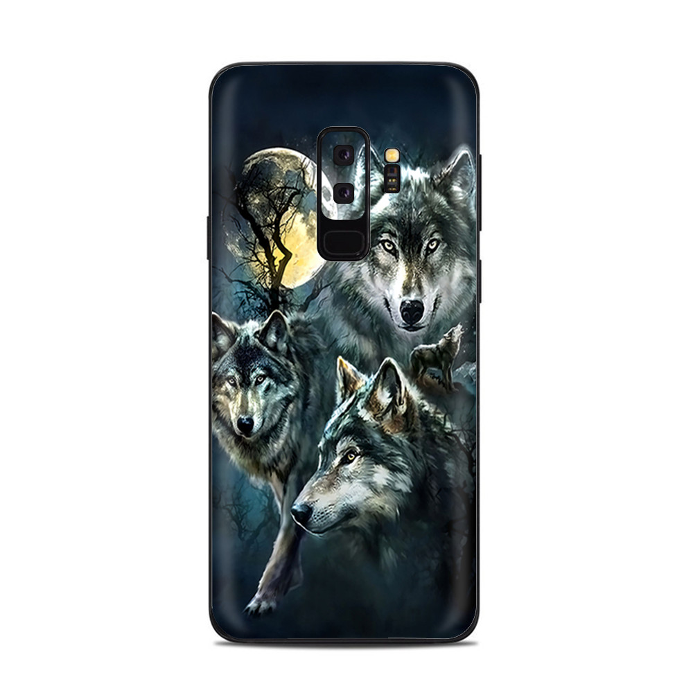 Samsung Galaxy S9 Plus Skins Decals - 3 Wolves Moonlight