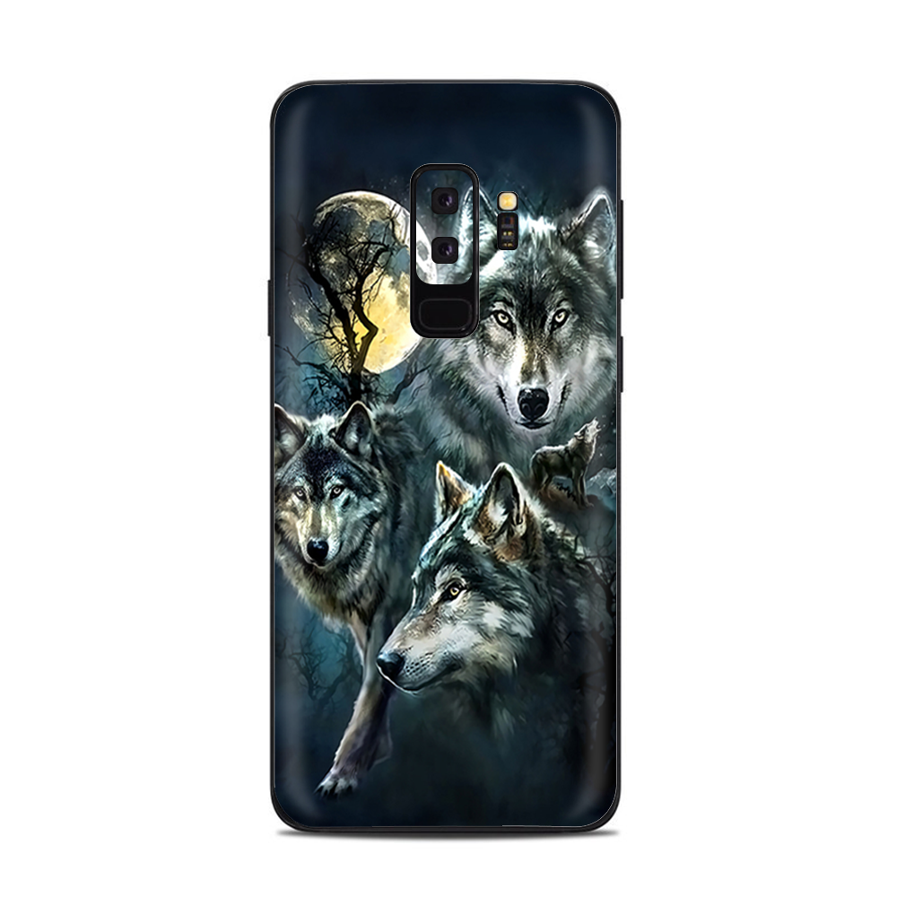 Samsung Galaxy S9 Plus Skins Decals - 3 Wolves Moonlight