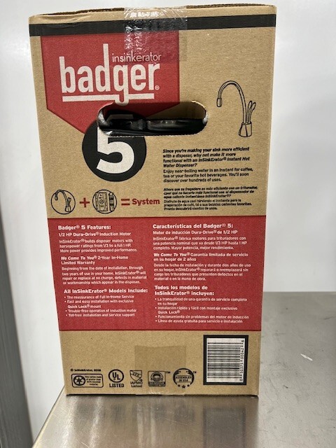 InSinkErator Badger 5 1/2HP Garbage Disposal - New In Box