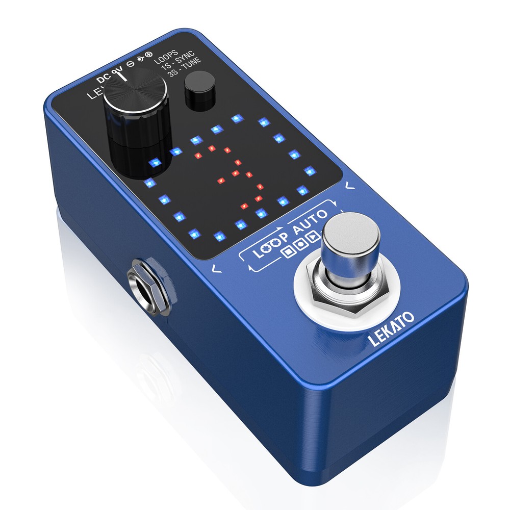LEKATO Looper Guitar Pedal with SYNC & Tuner Function 18 Mins 3 Loops Record