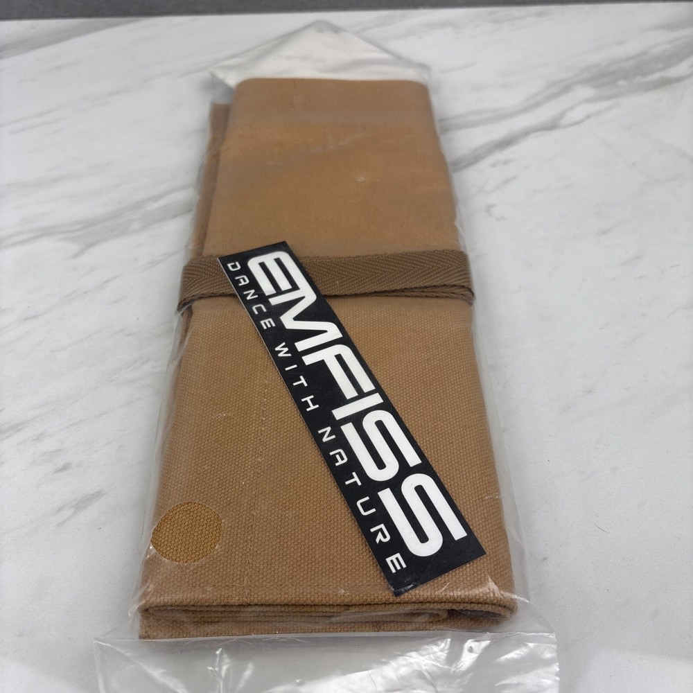 Emfiss Bicycle Tool Organizer Roll Bag 7 Pocket Tan Canvas NEW
