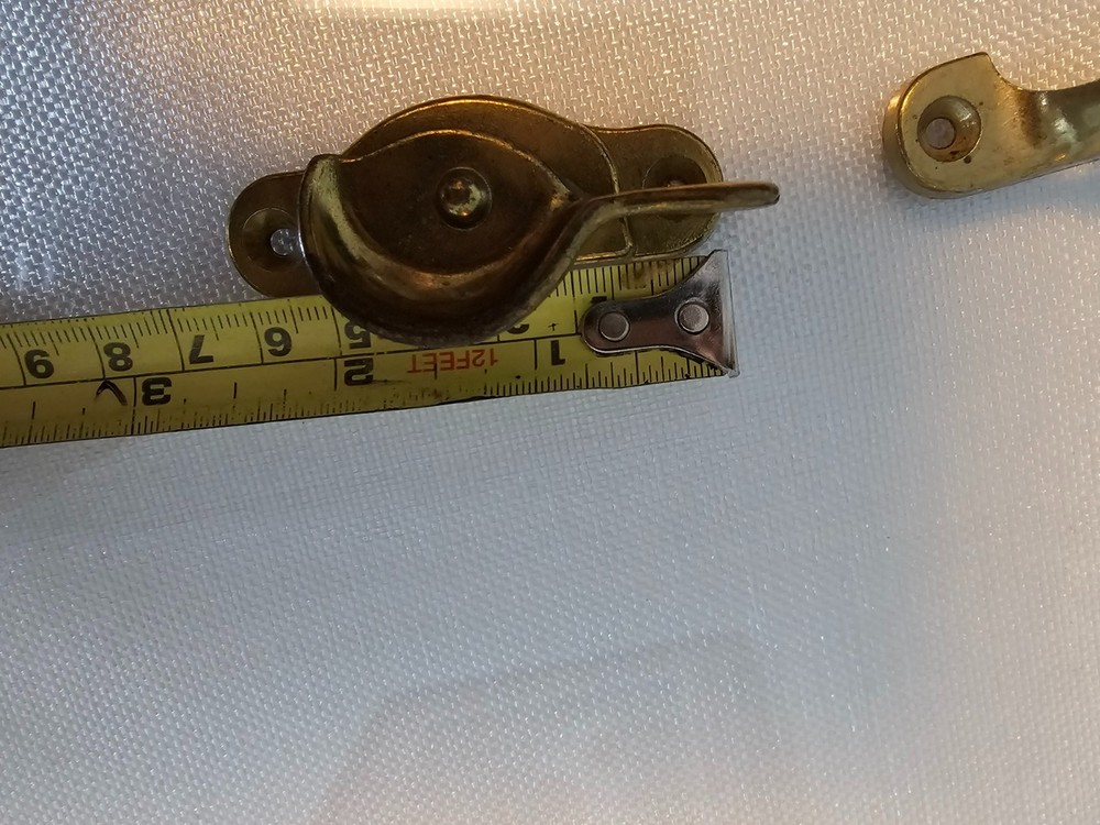 Vintage NOS 2 Piece Solid BRASS Flash Window Sash Lock Latch Hardware
