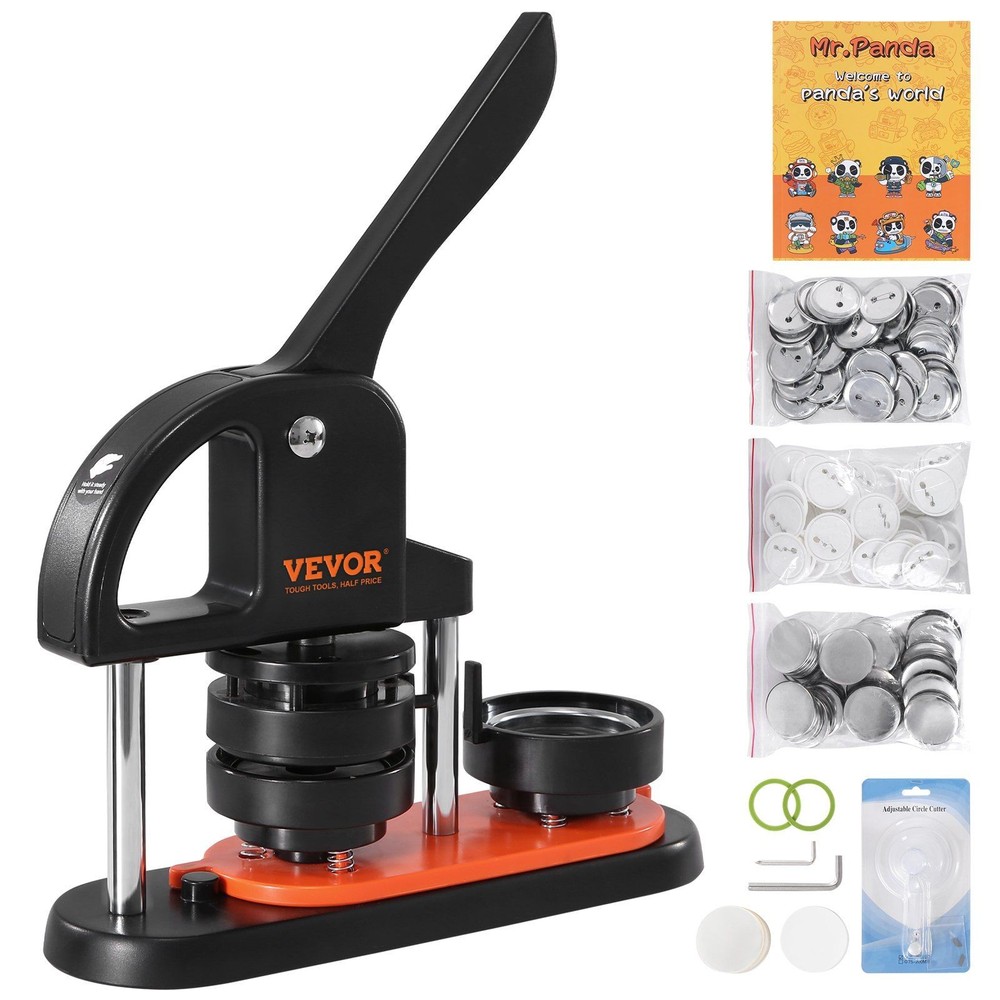 2.28 inch Fun Button Press 58mm with 100 Components Ergonomic Handle Maker Kit