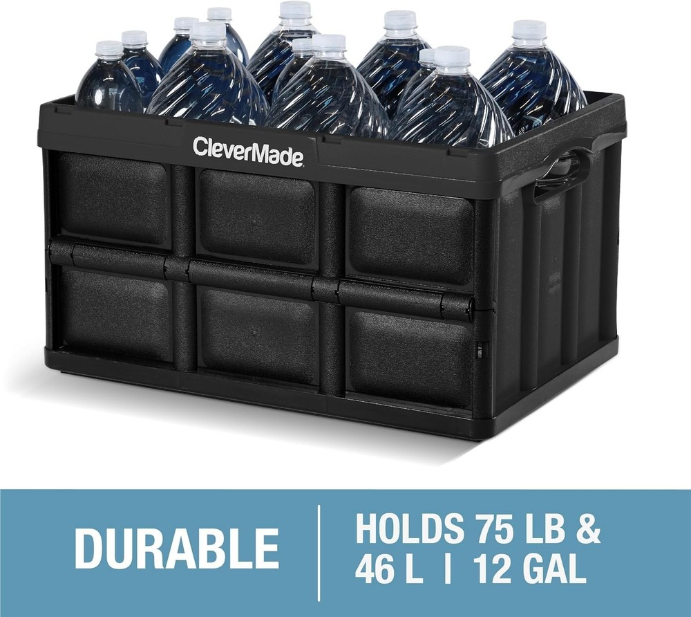 Collapsible Storage Bins 3-Pack - 46L Stackable Containers for Easy Organization