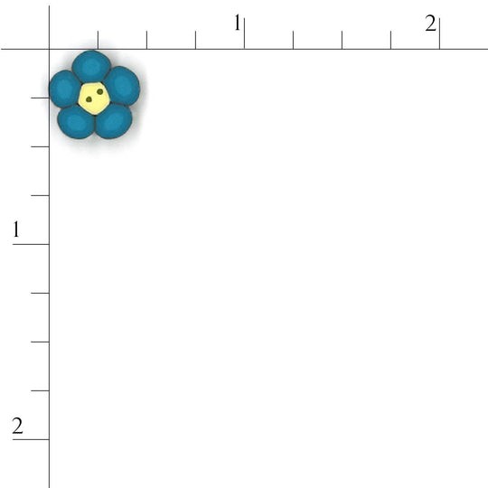 Blue Flower 2222 Buttons by Just Another Button Company