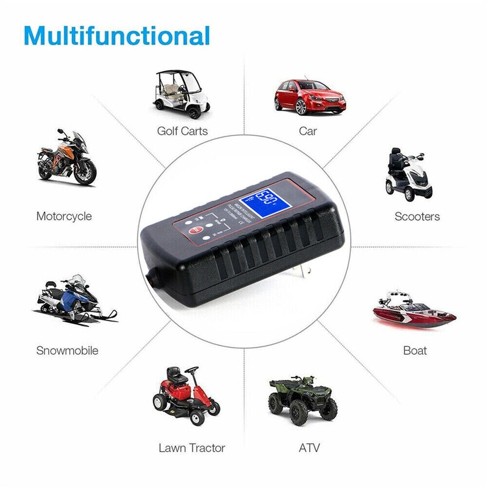 12V/6V Automatic Battery Charger Maintainer Motorcycle Car ATV Trickle Float