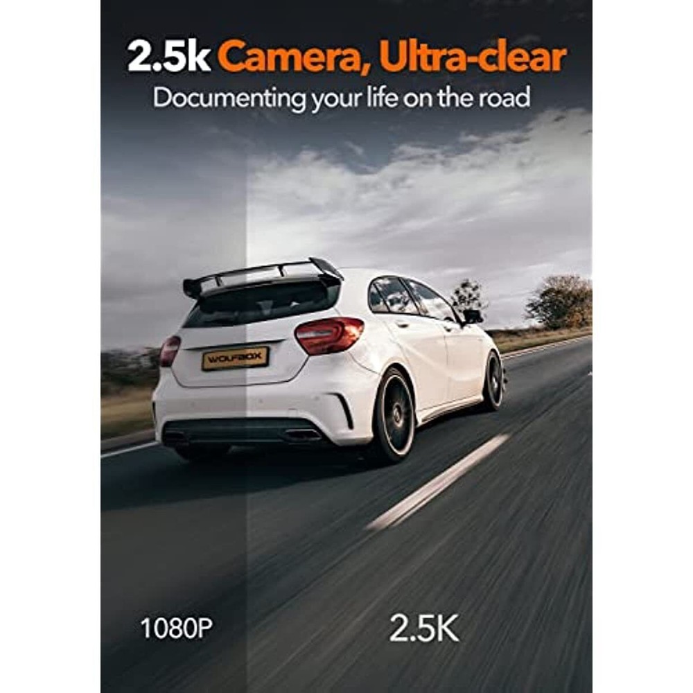 Dash Recording for with Car Camera 2.5K Cam APP Dash i03 Control Loop WOLFBOX