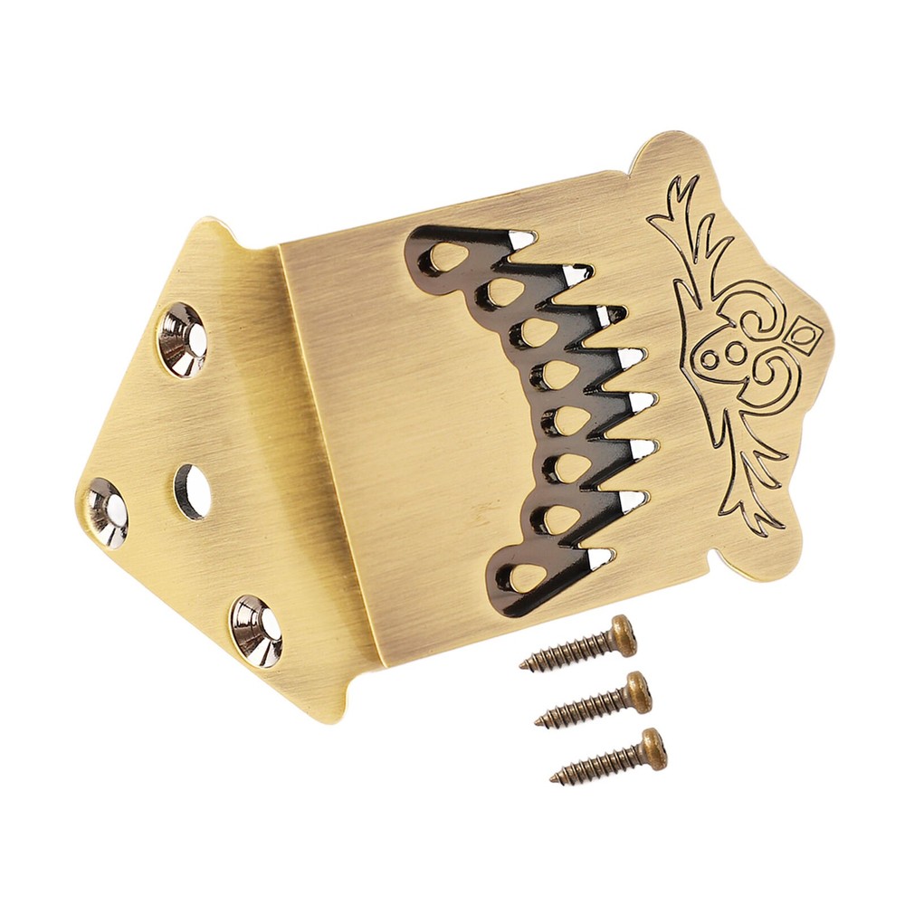 Feather Pattern 8-String Bronze Mandolin Tailpiece - Metal Color