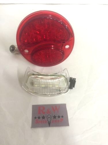 Pair 6 Volt Ford Model A LED Tail light Conversion Inserts 1928-31 License Stop