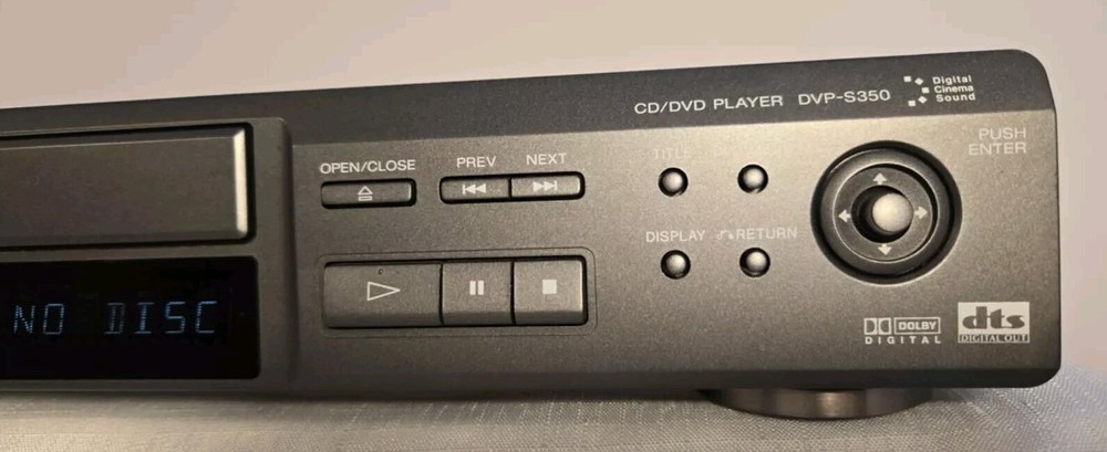 SONY DVD/CD Player DVPS - 350 Digital Doby Component Video Output/ Virtual...