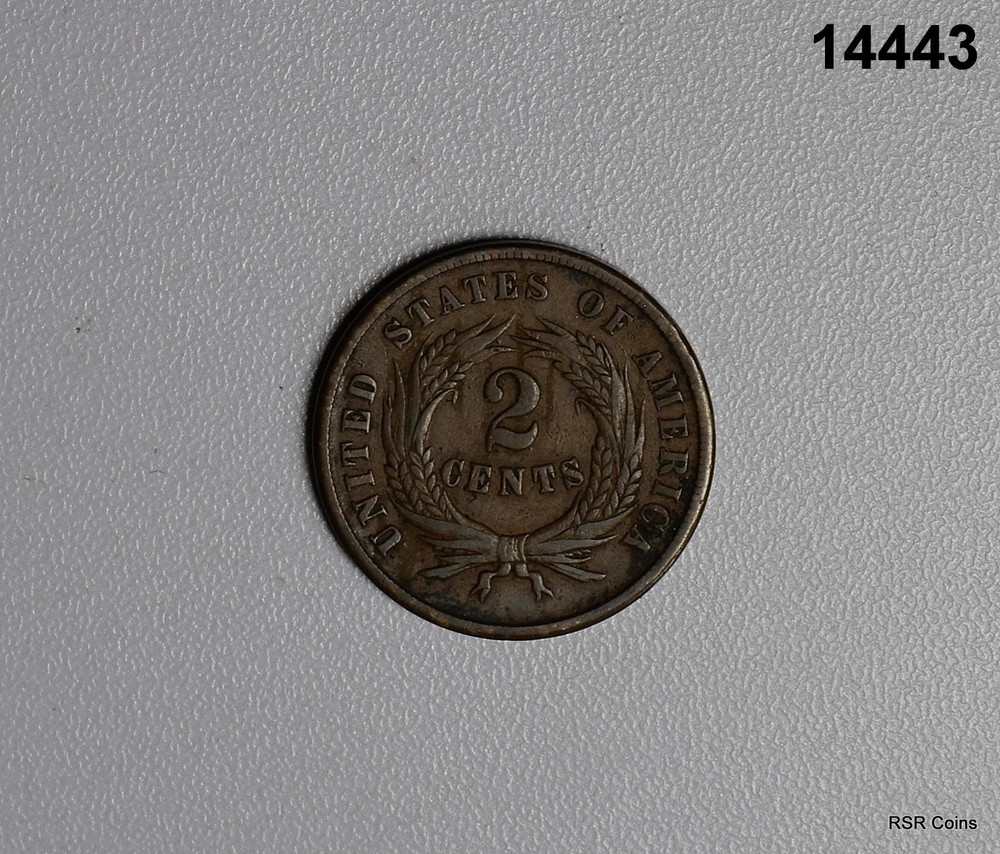 1864 TWO CENT PIECE XF CORRODED #14443