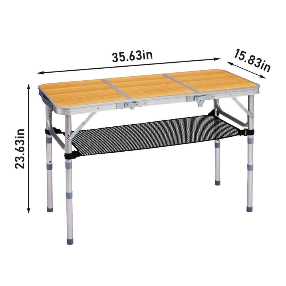 Small Aluminum Foldable Lightweight Patio Side Table with Carry Handle