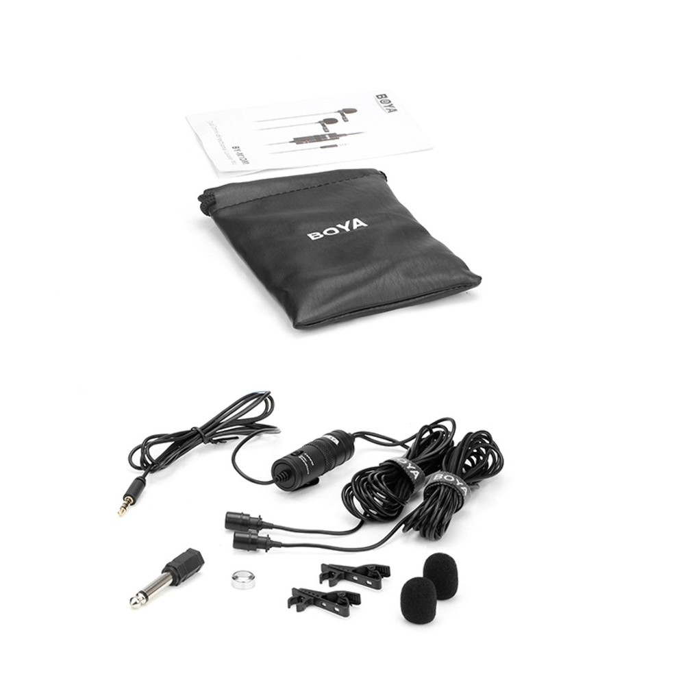 BY-M1DM Dual Omni-directional Lavalier Microphone For Android Smartphone A