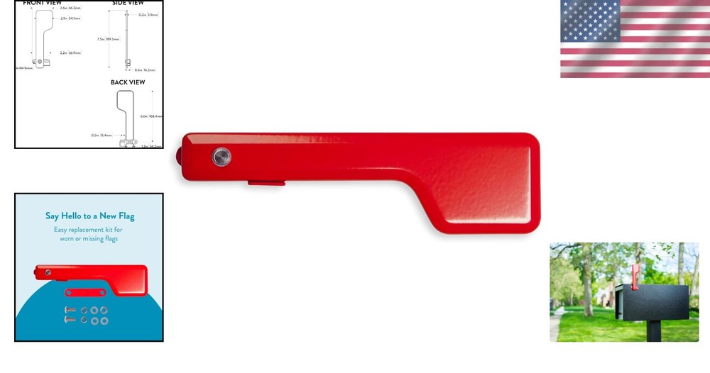 Galvanized Steel Mailbox Flag Replacement - Easy Installs, -Round Durability