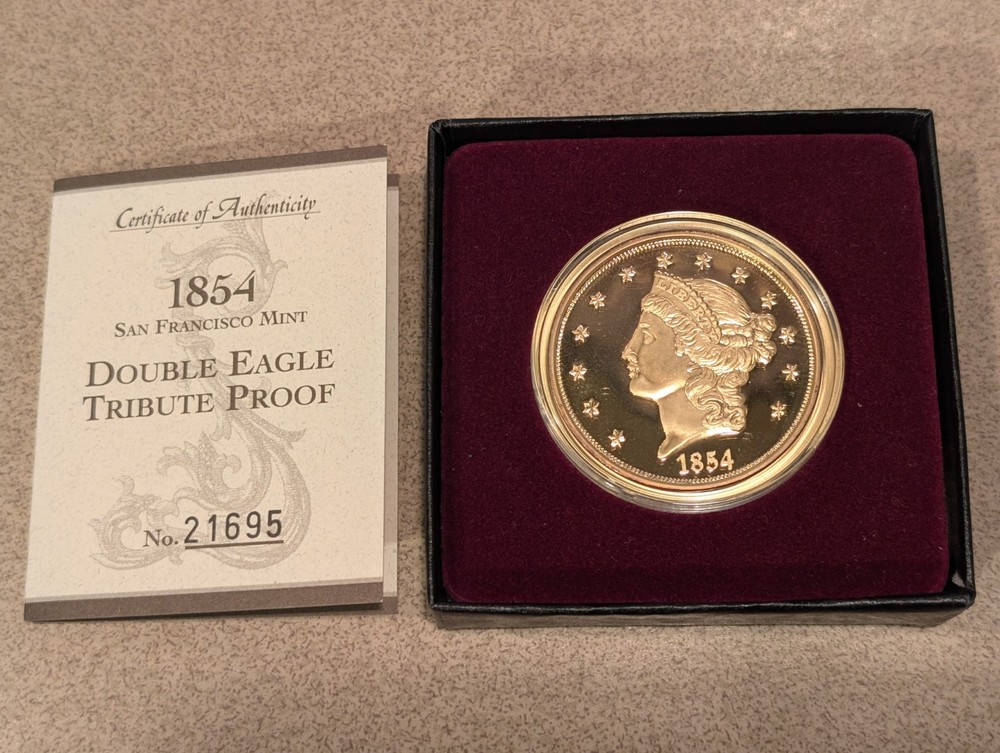 1854 S Double Eagle $20 Tribute Proof - Reproduction