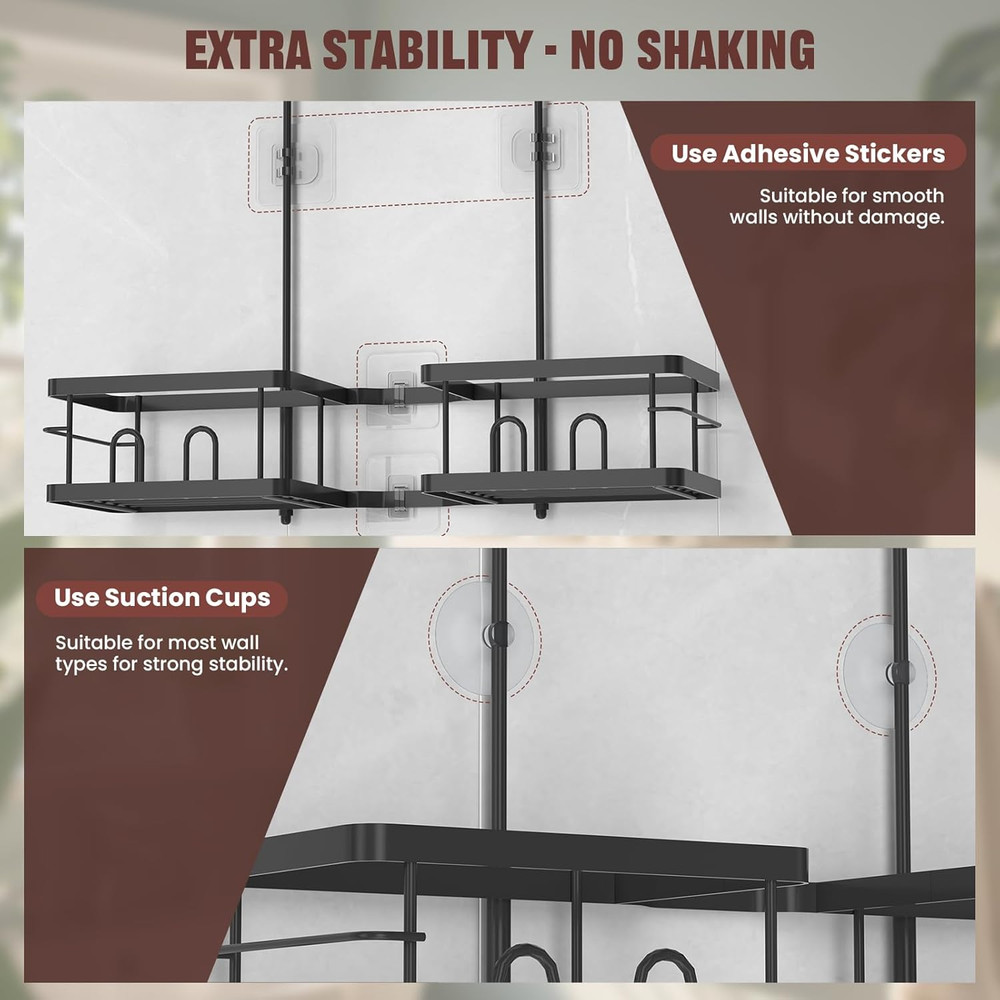Adjustable Shower Caddy Hanging Rustproof Shower Caddy for Handheld Sh
