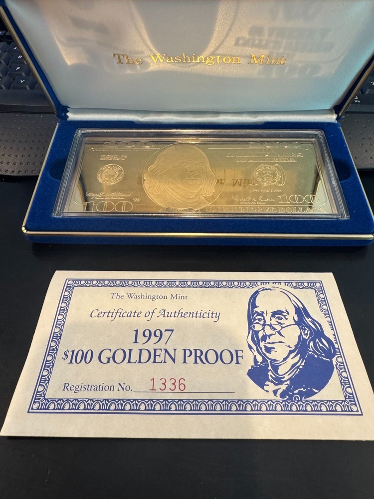 Washington Mint $100 Silver Proof Certificates - 3 Different Designs