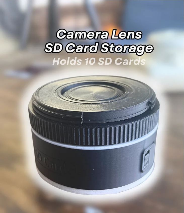 3D Printed SD Spinning Card Storage Camera Lens