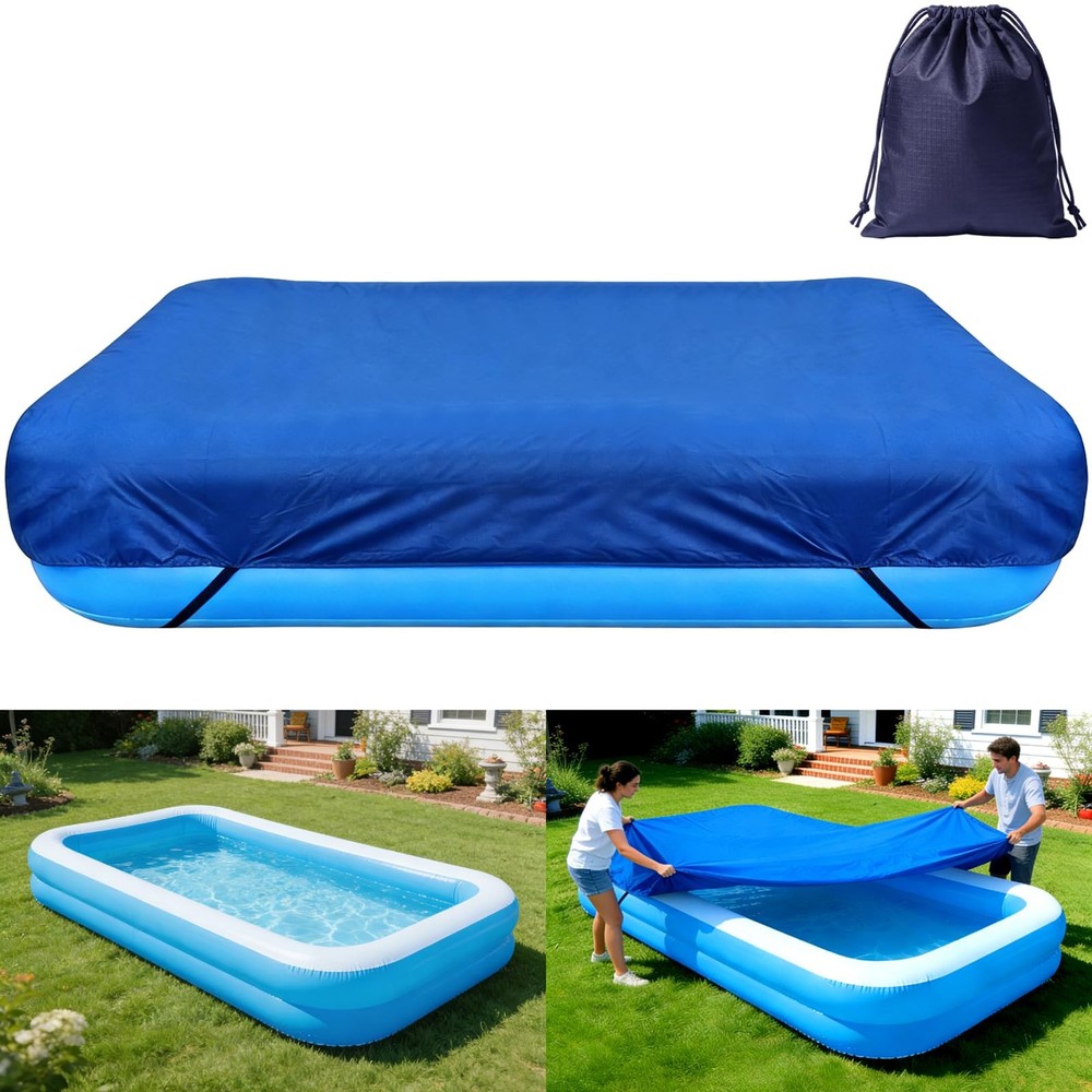 130 x 72 inch Inflatable Rectangular Pool Cover 10.83 x 6 ft Inflatable Recta...