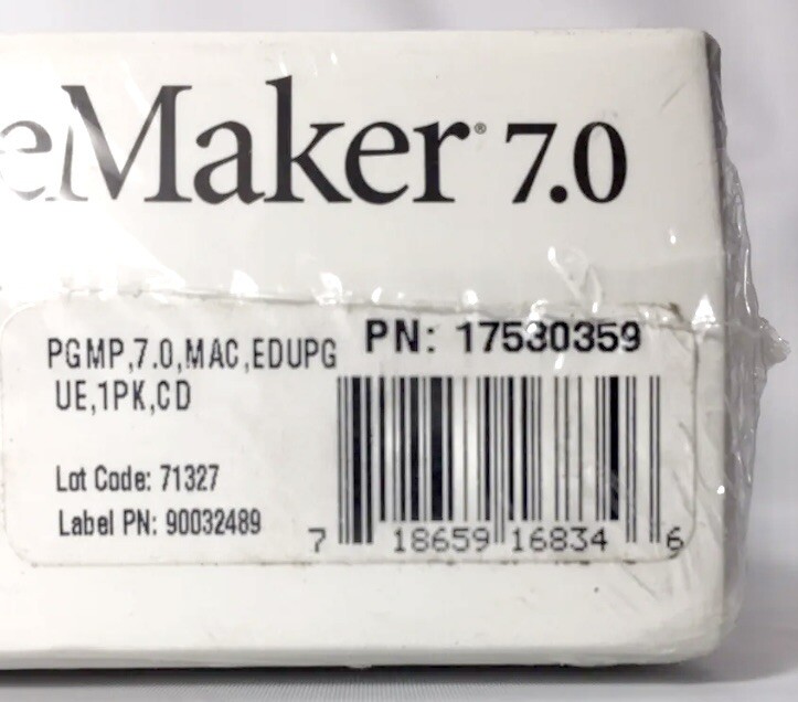 NEW Adobe PageMaker 7.0 Education UPGRADE Version - MAC New SEALED