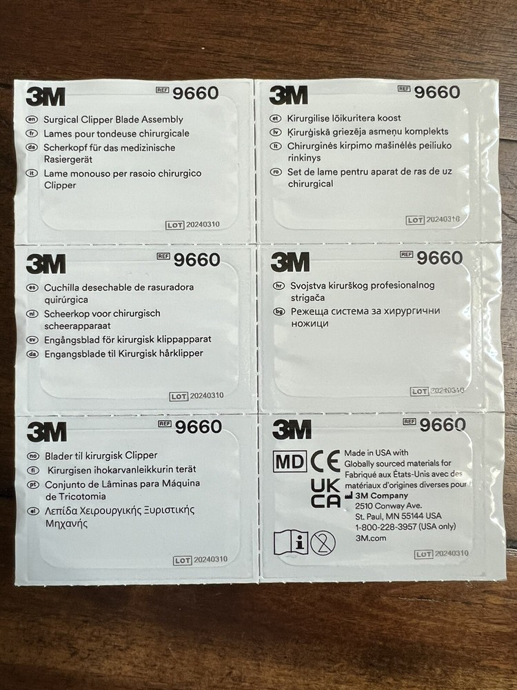 3M Surgical Clipper Blade 9660, 6pcs