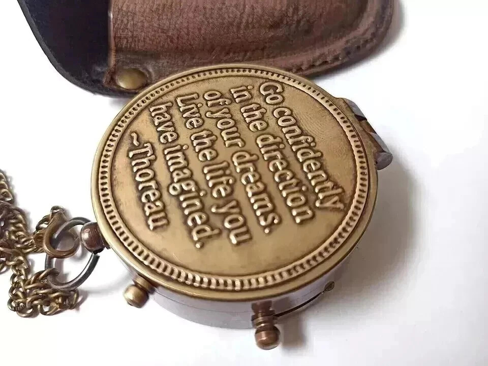 Brass Compass Nautical Antique Pocket Gift Maritime compass