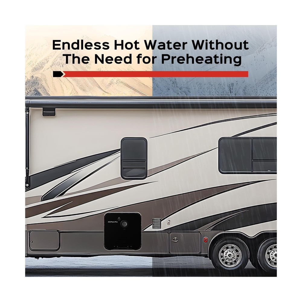 RV Tankless Water Heater, RVPart Pro GT60, with 15"x15" Black Door and Remote...