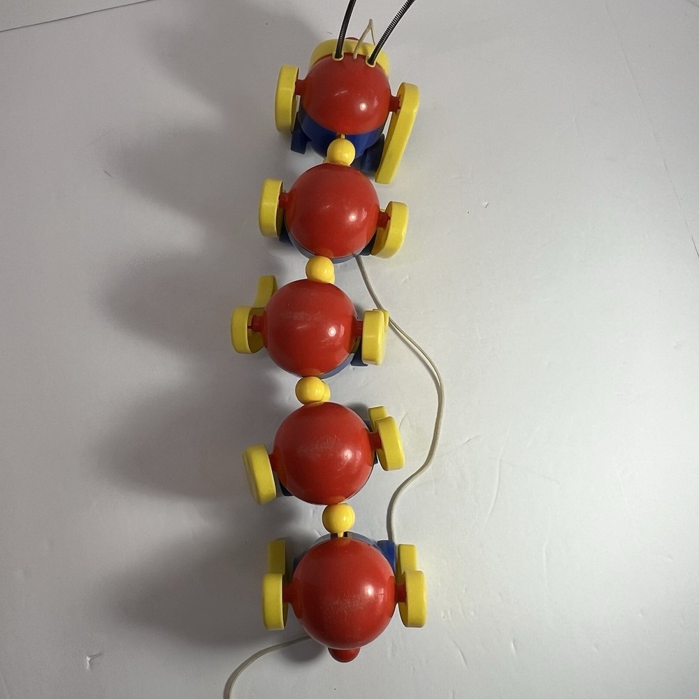 Vintage Kiddicraft Caterpillar Pull Toy Clatterpillar Pull Along Rare HTF