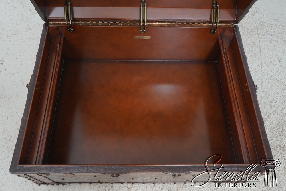 L67479: MAITLAND SMITH Gator Pattern Leather Storage Trunk