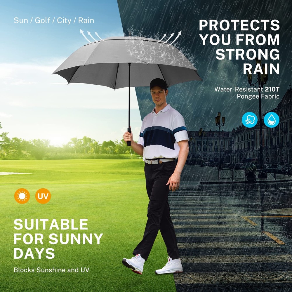 Large Golf Umbrella Windproof 54/62/68 Inch Extra Large Automatic Open Double