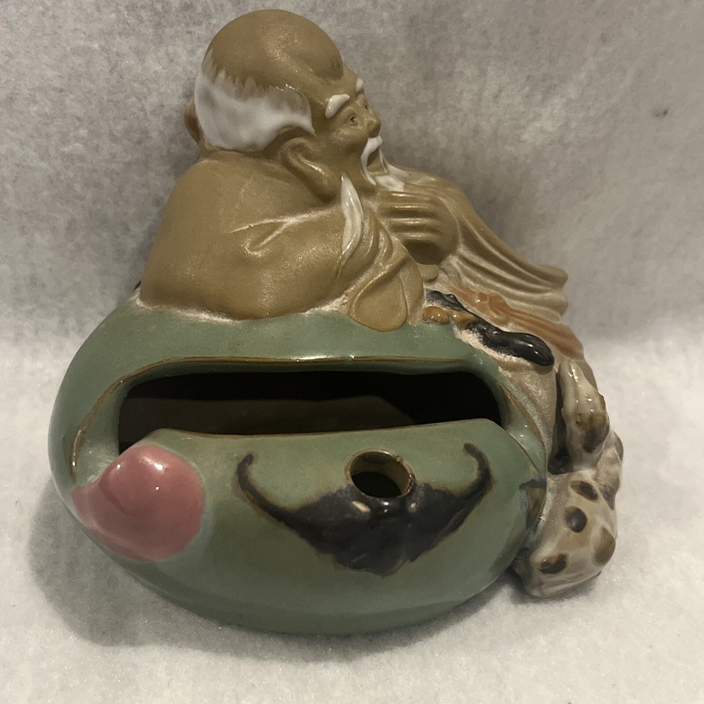 Vintage Chinese Mud Man Wise Man Insence Burner
