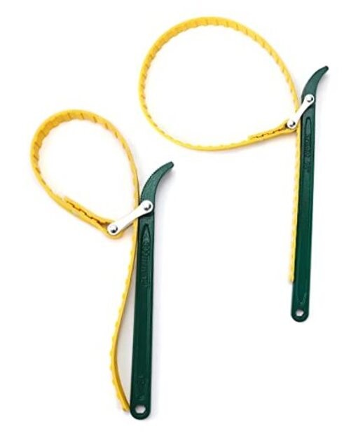 15" + 12" Belt Strap Wrench, Multi-Purpose Adjustable Strap Oil Filter Strap