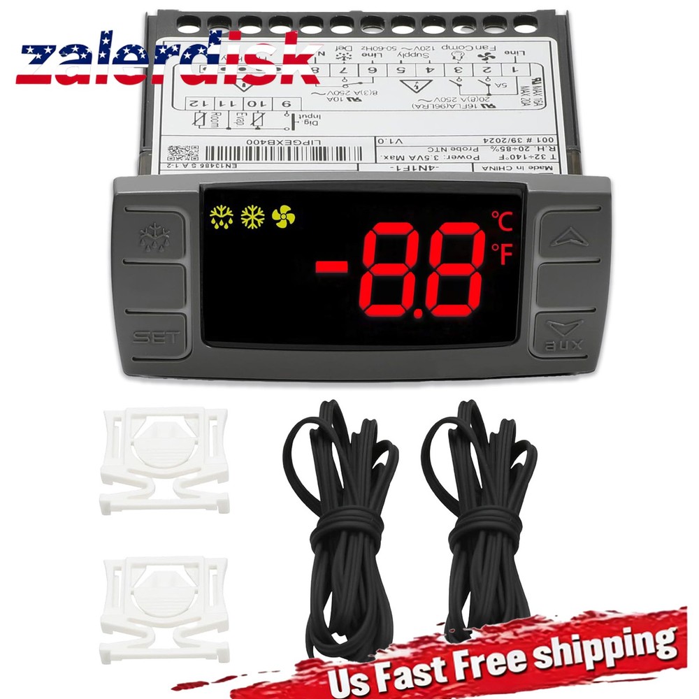 For Dixell Programmable Temperature Controller W/ Probes & Brackets XR06CX-4N1F1