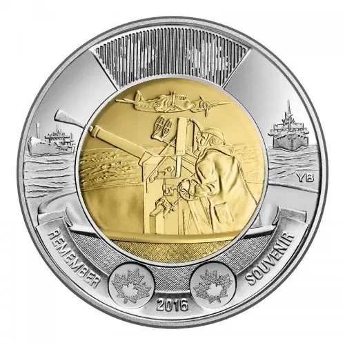 2016 CANADA 2 Dollar REMEMBER Toonie Coin BU