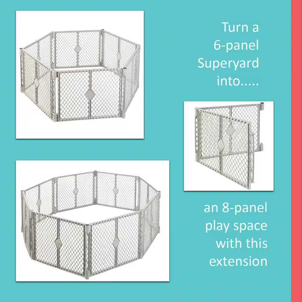 Super Yard 2- Panel Gray Extension 26 In.
