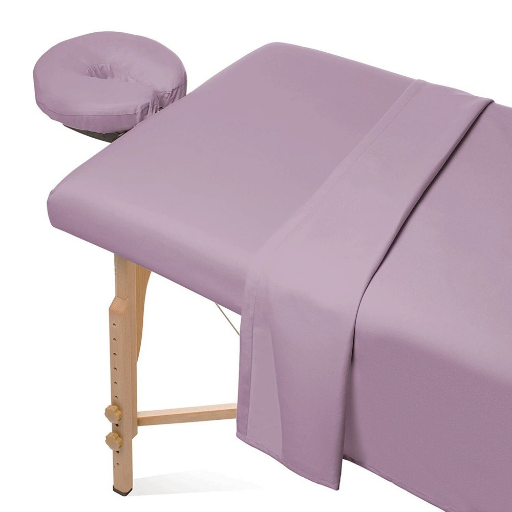 Microfiber Massage Table Sheet 3pcs Set Plain Fitted Facial Bed Covers 6 FT Bed