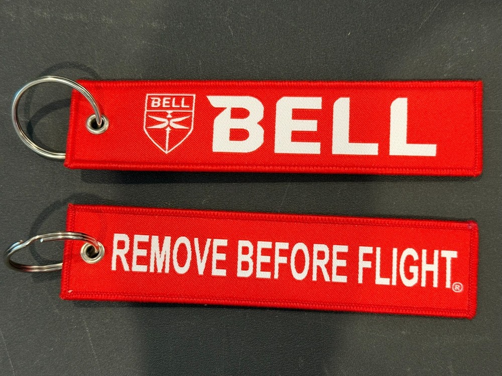 Bell Helicopter "Remove Before Flight" Keytag Dragonfly Logo Key Tag Red