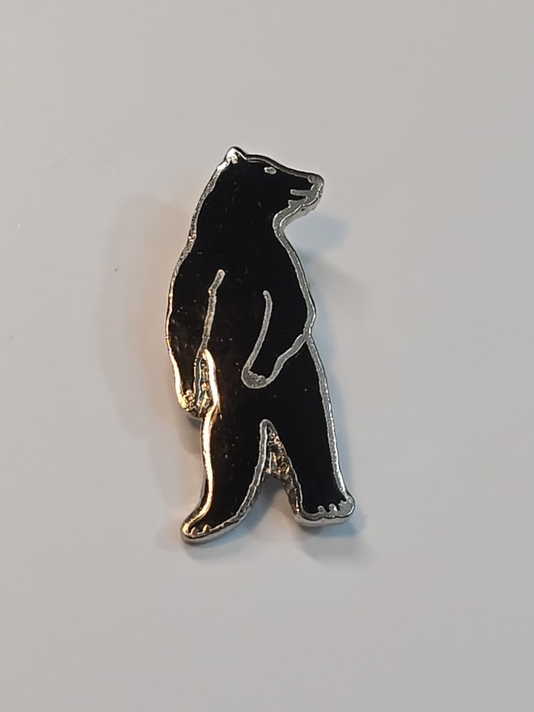 Black Bear Standing Lapel Pin Small Size