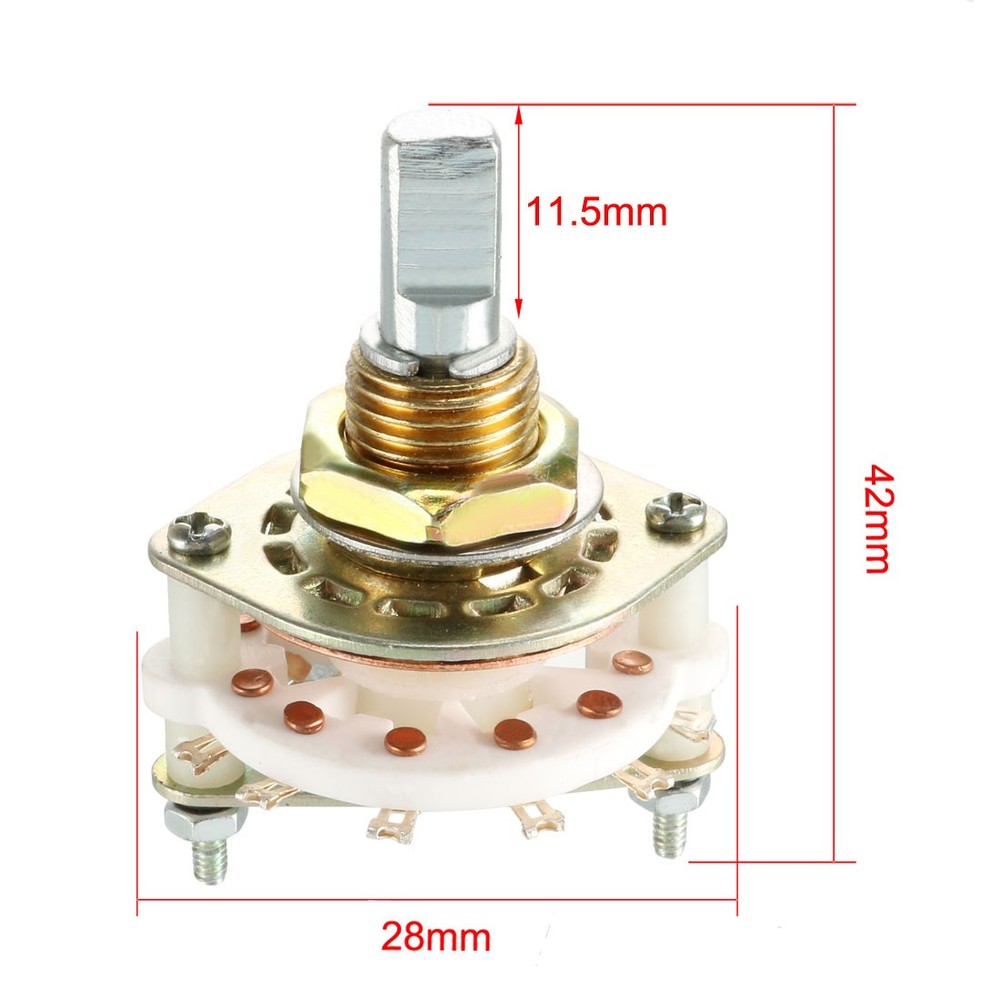 1P6T 1 Pole 6 Position Selectable 1Deck Band Selector Rotary Switch Plastic Knob