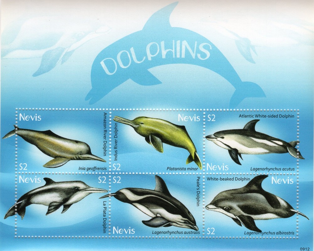 NEVIS, SC MNH # 1562  " DOLPHINS "