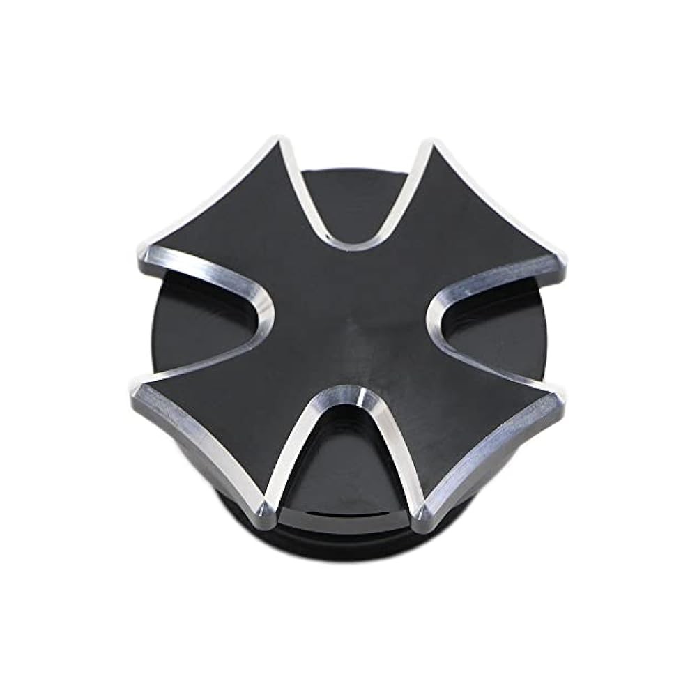 For Right,h Thread Gas Cap Dyna/Softail 2000,2017 Black with Silver Edge