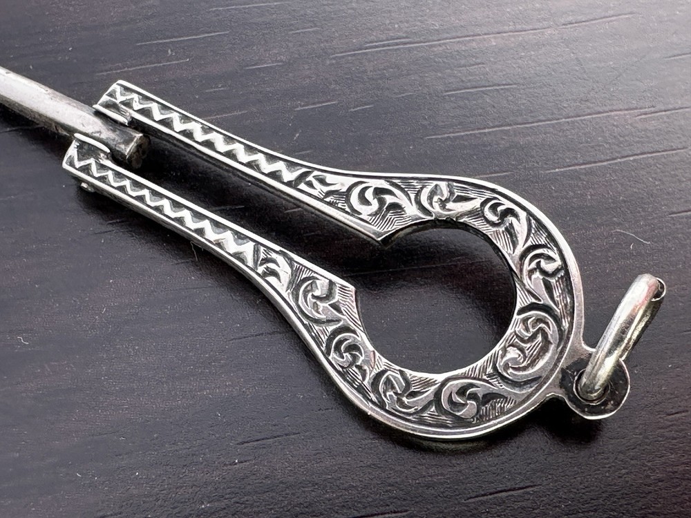 Victorian Sterling Silver Chatelaine Folding Button Hook CHESTER 1891