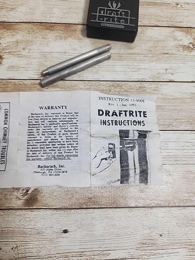 VINTAGE DRAFT-RITE POCKET BACHARACH GAUGE & 2 DRAFT TUBES W/ CASE & INSTRUCTIONS