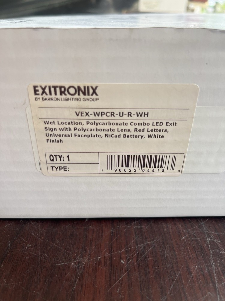 Exitronix Combo LED Exit Sign VEX-WCPR-U-R- WH Wet Location NIB